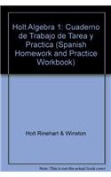 Holt Algebra 1: Cuaderno de Trabajo de Tarea Y Practica