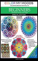 Color My Moods Coloring Books for Adults, Mandalas Day and Night for BEGINNERS / Double Size
