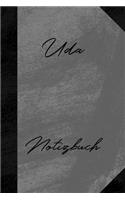 Uda Notizbuch: Unliniertes Notizbuch mit Rahmen für deinen Vornamen