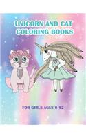 Unicorn and Cat Coloring Books For Girls Ages 8-12
