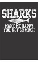 Notebook: Shark Makes Me Happy Marine Animal Vintage Gift Dot Grid 6x9 120 Pages Journal