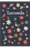 Lavonda: Lined Writing Notebook with Personalized Name 120 Pages 6x9 Flowers