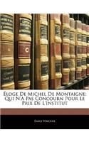 Éloge De Michel De Montaigne