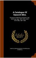 Catalogue Of Sanscrit Mss.