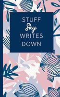 Stuff Sky Writes Down: Personalized Journal / Notebook (6 x 9 inch) STUNNING Navy Blue and Mauve Blush Pink Pattern