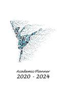 Academic Planner 2020-2024: 60-Months Schedule Organizer - 5 Years Calendar with US Federal Holidays. (2020-2024 Monthly Planner) Blue Ballet Girl Cover