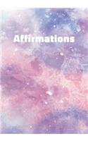 Affirmations: Stylish Notebook with Cool Text on Pastel Marble Cover (Pink, Blue, Purple). College Ruled (Lined) Journal for Notes, Diary, Writing, Journaling, Sc