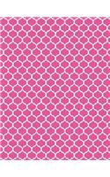 Moroccan Trellis - Fuchsia 101 - Lined Notebook With Margins 8.5x11