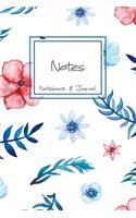 Notes Notebook Journal: for florists, wedding planner, bride's maid gift, wedding decorators with floral cover college lined