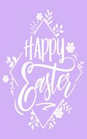 Happy Easter: 108 Page College Ruled Easter Notebook 8x10: Pastel Purple Cover