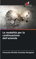 modalità per la continuazione dell'azienda