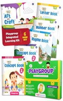 Pre-school Playgroup Kit for Kids 2+ years | Pre-Primary/Kindergarten Books - Literacy, Numeracy, Rhymes, General Awareness, Art & Craft | Free Kinder Trails App | Boxset of 6 Books