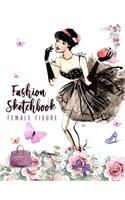 Fashion sketchbook with figure templates for girls