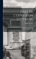 L'art de l'expression littéraire: Esquisse d'un programme d'enseignement des lettres dans les classes de grammaire