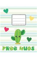 Free Hugs Cute Cactus Notebook