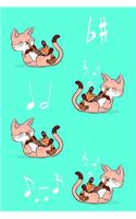 Notebook: Cute, Cat Playing the Saxophone - Journal or Diary for Musician - Jazz Band Teacher or Student Gift