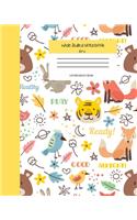 Wide Ruled Notebook Bird Composition Book