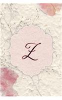 Z: Flower Petal Journal, Monogram Initial Letter Z Lined Diary Notebook