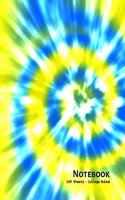 Notebook: Blue and Yellow Tie Dye - 100 Sheets - College Ruled (8.5 x 11)