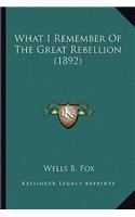 What I Remember of the Great Rebellion (1892)