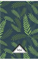 Notebook Journal Dot-Grid, Graph, Lined, No lined: Midnight Tropical Green Leaves Cover: Small Pocket Notebook Journal Diary, 120 pages, 5.5" x 8.5"(Blank Notebook Journal)