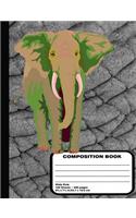 Wild Elephant Composition Notebook 200 Wide Ruled Pages