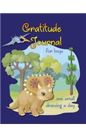 Gratitude Journal for Boys with One Small Drawing a Day: Cool Dinosaur Cover