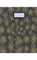 Notebook: Wide Ruled Notebook, Writing Notebook, Journal For Work, School Notebook, Gift for Kids, Students, Teens, 7.5 x 9.25 Inch Notebook, Black Gold Snowf