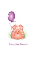 Composition Notebook: Wide Ruled pink pig Smile Design Notebook - cute Unique Gift Idea for Girls and Boys - perfect present for Men Women