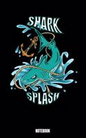 Shark Splash Notebook: Shark Notizbuch A5 punktierte 110 Seiten, Notizheft / Tagebuch / Reise Journal, perfektes Geschenk für Sie Ihre Familie und Freunde gedacht, die Hai