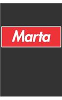 Marta: Marta Planner Calendar Notebook Journal, Personal Named Firstname Or Surname For Someone Called Marta For Christmas Or Birthdays This Makes The Perf