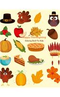 Happy Thanks Giving Coloring Book For Kids