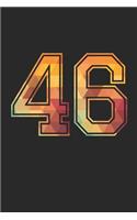 Blank Lined Journal, Notebook, Diary, Planner - 46 Lucky Number Sports Team No. 46 Age Year 1946 - 46th Birthday Gift For 46 Years Old Men and Women