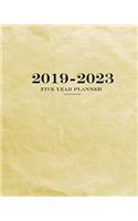 2019-2023 Textured Brown Five Year Planner: 60 Months Planner and Calendar, Monthly Calendar Planner, Agenda Planner and Schedule Organizer, Journal Planner and Logbook, Appointment Notebook, 