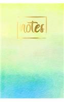 Notes: Water Color Cover Design Composition Notebook College Ruled 6x9 for School. Journal, Diary, Planner