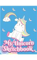 My Unicorn Sketchbook: Blank Unlined Doodle Book V41