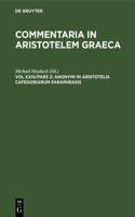 Anonymi in Aristotelis Categoriarum Paraphrasis