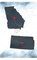 Georgia & Kansas: Long Distance Out of State Notebook - Blank Lines