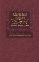 I Diarii Di Marino Sanuto