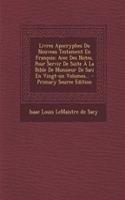 Livres Apocryphes Du Nouveau Testament En François