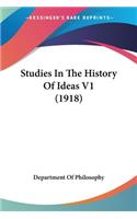 Studies In The History Of Ideas V1 (1918)