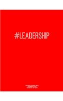 Notebook for Cornell Notes, 120 Numbered Pages, #LEADERSHIP, Red Cover