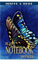 Write Here 100 Page Blank Notebook BUTTERFLIES COLLECTION