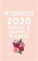 interpreter 2020 Monthly Weekly Planner interpreter Occupation Planner A beautiful