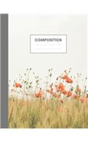 Composition: Wide Ruled Composition Notebook, Large Size, 60 Sheets, School, College, and University Notebooks