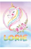 Lorie: Lorie's Unicorn Personal Custom Named Diary Planner Perpetual Calander Notebook Journal 6x9 Personalized Customized Gift For Someone Who's Surname i