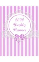 2020 Weekly Planner: Simple Weekly and Monthly Calendar Planner January to December 2020 - Fuchsia and Bow - 8.5 x 11 - Glossy Cover