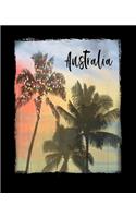 Australia: Australian Holiday Christmas Notebook With Lined College Ruled Paper For Taking Notes. Stylish Tropical Travel Journal Diary 7.5 x 9.25 Inch Soft Co