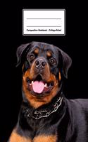 Composition Notebook - College Ruled: Rottweiler - 109 pages 8.5"x11" - White Blank Lined Exercise Book - Engineering Paper - Gift For Kids Teenager Adult Teacher Student - Journal - Dia