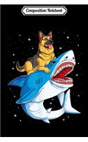 Composition Notebook: German Shepherd Shark Kids Men Space Galaxy Jawsome Journal/Notebook Blank Lined Ruled 6x9 100 Pages